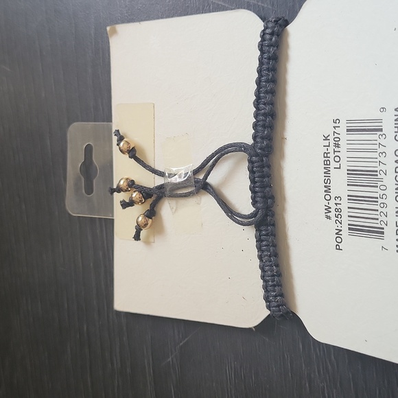 Olivia moss  stretch bracelet black rope horseshoe gold good luck gold beads - Picture 2 of 4